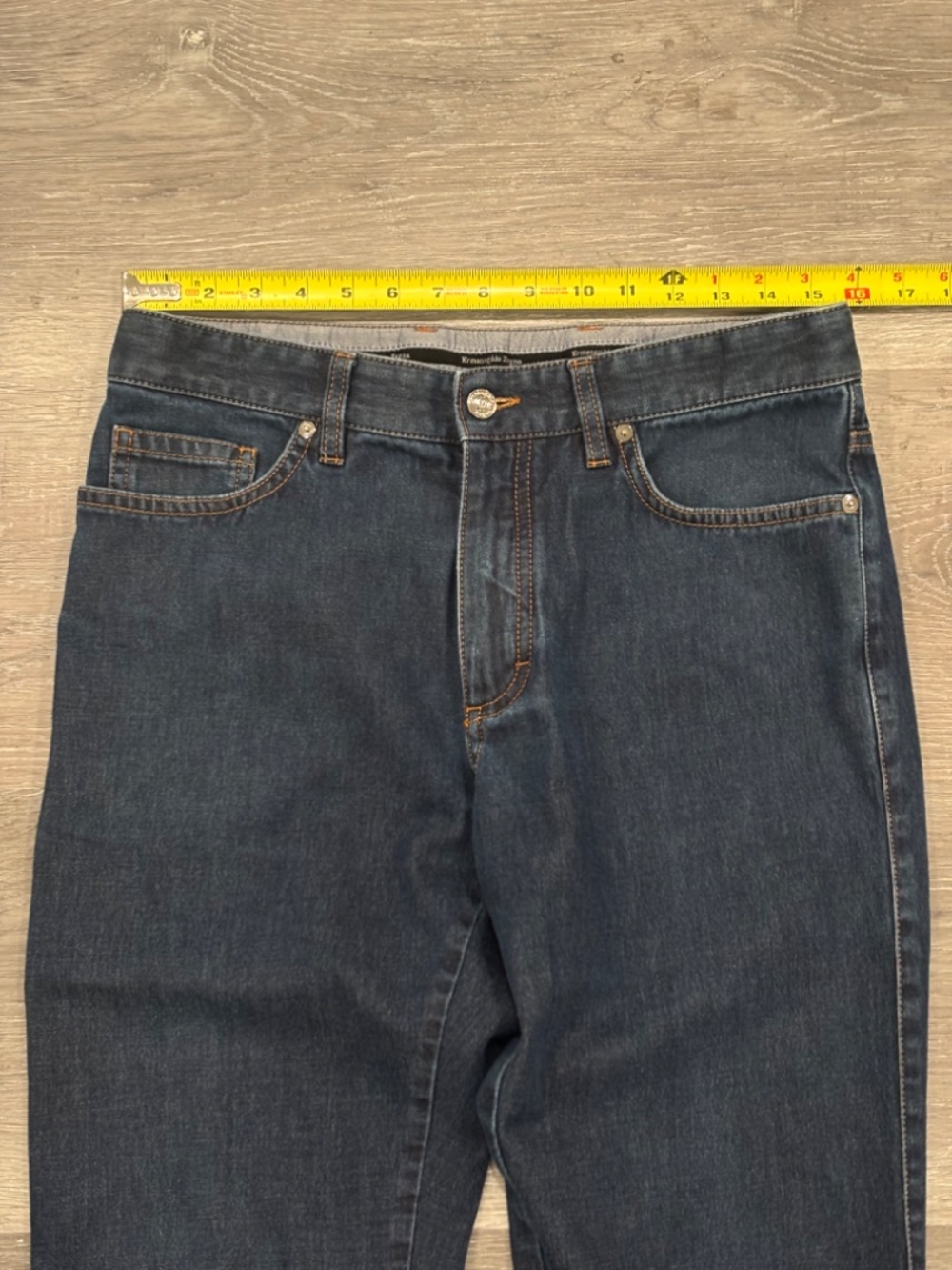 Ermenegildo Zegna Jeans Mens 33x31 Cotton Denim Straight Leg Slim Indigo Italy - Picture 9 of 9
